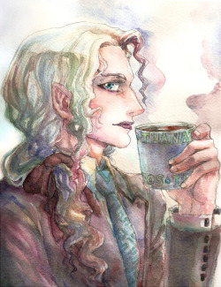 stalk-tan:  I shall continue on the villain/antagonist path… our snarky judge, Yuri Petrov this time! Made as a thank you to cremebruleekitten for the Robin refs. This was supposed to be a sketch but I had still my watercolors sitting on the table…