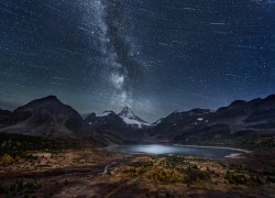 Just&Amp;Ndash;Space:composited Starscape Over Mount Assiniboine, In British Columbia,