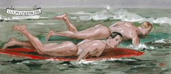 Gay-Erotic-Art:  Men-In-Art:  Surfing Buddies - Jordan Surfing - Jordan Surfing 2