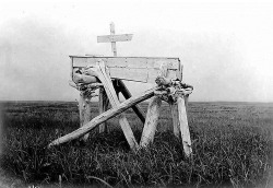 Eskimo grave set on pilings in tundra, ca. 1906 Photo credit: B.B. Dobbs