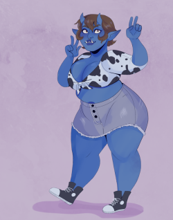 juniperberrie:A wonderful surprise from my friend @owlcatchyoul8rHer style is so amazing and to see Juniper all cutied up with that cow print crop top is makin me feel some typa way &lt;3 ahhhh