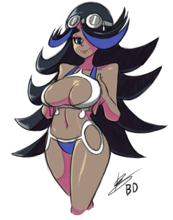 grimphantom:  bigdead93:  Quickie Shelly before finishing up a commission.  I looked at her outfit and thought; ” That could have an awesome boob-window.”  Then I turned it into a bikini.  God, I love Pokemon.  Don’t give ideas dammit!!! XD 