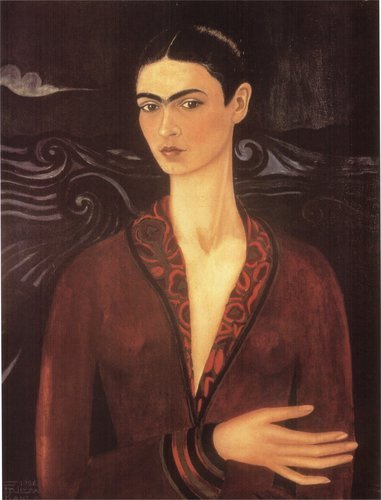 artist-frida:  Self-portrait in a Velvet Dress, 1926, Frida KahloMedium: oil,canvas