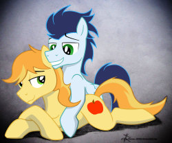 Have some cute ghey SFW Braeburn and Soarin cuddles because you know you love it!(Tumblr gets to see my new photo first because I &lt;3 ya guys!) 