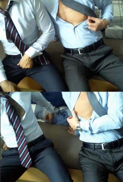 This pic combines two of my biggest fetishes: Nipples, and suit bulges. FUUUUUCK.