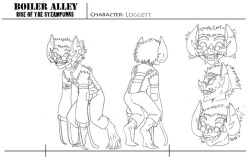 I was hired (but never paid) to do some art for a video game that never got made, First Character sheet of Loggett   Patreon    Ko-Fi    Tumblr   Inkbunny    Furaffinity 