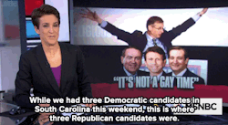 ksiouxw:  fortfuncat:  dizzycat2000:  micdotcom:  Watch: Rachel Maddow destroys Huckabee, Cruz and Jindal for speaking at a horrifically homophobic event.   Please don’t forget these men - Ted Cruz, Bobby Jindal and Mike Huckabee are RUNNING FOR PRESIDENT