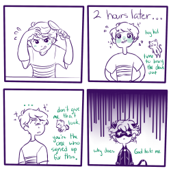 uncertainwish:  remember when i said that adrien spends 20 years to brush his hair, well what if chat noir’s transformation justs rEKTS all his hard workthis is like when adrien is like getting used to being chat noir i guess lol