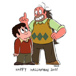 rebeccasugar:  ianjq:  Happy Halloween from Steven &amp; Greg Universe!   ahhHHH!
