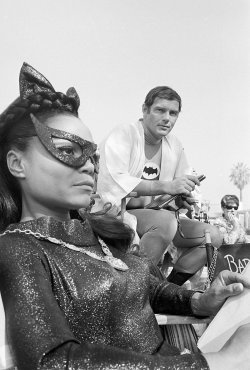 shelley-fabulous:  Eartha Kitt and Adam West on set of Batman, 1960s.