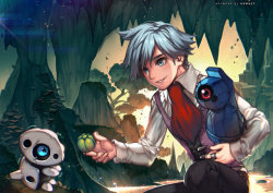 youngjusticer:  Steven Stone is the champion of Hoenn. As the heir to Devon Corporation, Stone is a collector of rare gems. His party consists of Skarmory, Excadrill, Cradily, Armaldo, Aggron, Carbink, and Metagross.Don’t Be Afraid, by kawacy.  