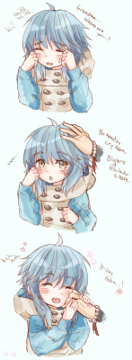 no-shio:  Felt like sketching Mini Aoba to relieve some stress. It worked wonders &lt;3; A ; Koujaku you lucky dog.  It&rsquo;s like every single fucking time there is a chibi Aoba somewhere and I see it I just totally lose the control of my mouse hand