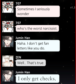chellmetra:  Jumin Han just straight up murdered Zen in front of my very eyes. A true problematic fave.