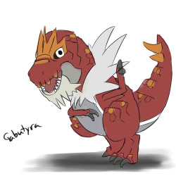 My Tyrantrum, Gabutyra, because gotta have that Kyoryuger reference.  Seriously, this guy is a beast in game, best bro. Warmup Sketch