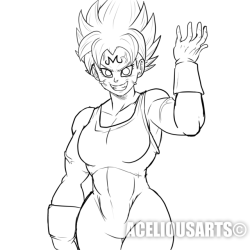 aceliousarts:a request I did during the stream of majin girlgeta. Gonna tag @funsexydragonball cause of course it is her version of vegeta XD EEEEEE! :D