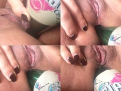 closeuppussyshots:  Finished a bottle of Perrier this morning, then decided to see if I could get it to fit in my ass - leaving my pussy perfectly viewable. I hope you like the photos! :) Thank you for sharing. If you want to share your close up pussy