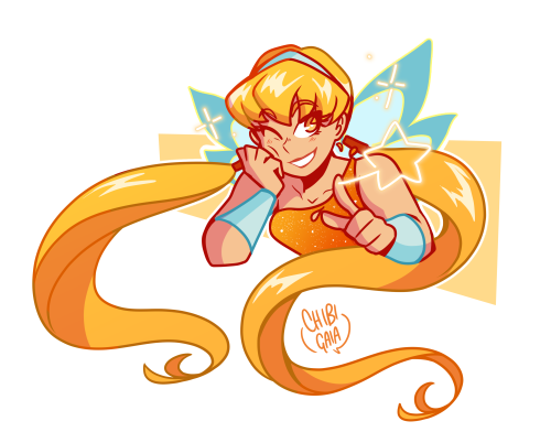 chibigaia-art:  I miss the summer I binge watched the first three seasons of winx club with my friend and I just fell all over again for Stella