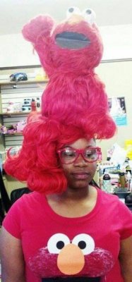 collegehumor:  Girl Literally Has Elmo Hair