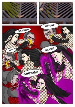 Kate Five vs Symbiote comic Page 198 by cyberkitten01   Balthus makes a getaway, and Kate unleashes a flurry of elbow smashes right in Big Red&rsquo;s stupid dumb face!!