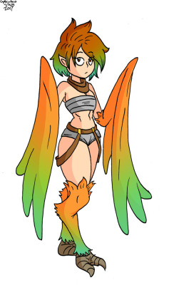Quick little harpy drawing before I head off to work. 