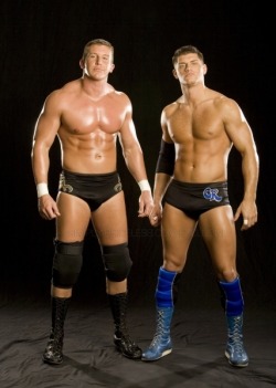 wrestlingssexconfessions:  I would love to have a threesome with Cody Rhodes and Ted DiBiase. After a hot session of making out with each other, I would get down and suck both of their big dicks at their command. They would then lay me down and Cody would