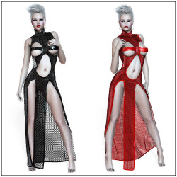 New dress out now bySynfulMindz! Get your ladies ready for some more dynamic action! A seductive dynamic dress that turns your Victoria 4 into any kind of vixen you need. Chose up to 6 Mats for the Dress. Ready for Poser 6 but does not work in Daz. Click