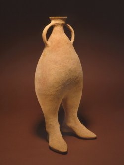 theancientwayoflife: ~ Vessel with Two Feet. Culture: Near Eastern Date: ca. 1000-800 B.C. Medium: Ceramic