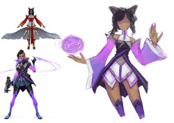 christinium:Artblock, so tried to do fusion of Ahri and Sombra. (Imagine some robo-ears and ombre tails!)I wanna do more! Any ideas on whom x whom could look great together?