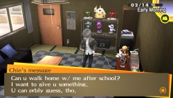 Persona 4 The Golden: Chie vs. Valentine&rsquo;s Day &frac14; A normal start free of tension