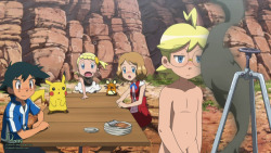 th3dm0n:  Clemont - The Naked Chef Original Artwork (Screenshot) is from the Pokemon X&amp;Y Anime Series,  Episode “Science no Mirai o Mamore! Denki no Meikyū!!”, edited by dm0n.© Names &amp; Characters are Copyrighted by Pokémon/Nintendo.No copyright
