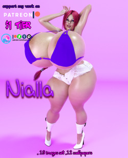 supertitoblog:    Thank you guys for your support. This is the set for February of @master-erasis OC Nialla Nialla was always a fun character to mess with, I just had to use her for  this month Patreon pack. She has one of the biggest boobs and has those