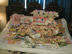 plushcrush:   Nearly-Full Audino Collection as of today Note: Does not include my tiny stickers   Last group photo of my bunnes before they got all packed into boxes :(
