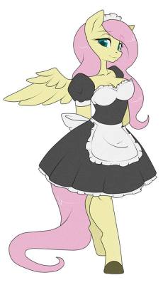 madame-fluttershy:  Fluttershy Maid - by Sugarcup  &lt;3