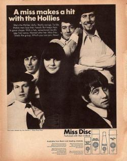 The Hollies / Miss Disc ad. 1966 (Voices of East Anglia: Rock in Trade - Musicians in Adverts)      