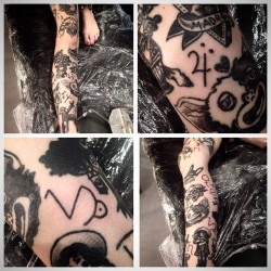 Black-Stabbath:  Got A Bunch Of Little Symbols And Spells Handpoked Today Too To