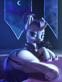 Night Maid RarityRarity from the Nightmare Takeover Timeline(season 5 finale). No cutiemark by intent. Because i find it quite stupid that M6 have their marks in the different timelines. Exactly the same as in the main timeline. Support me on Patreon! 
