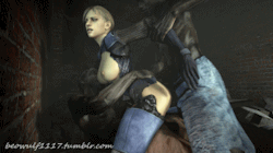 Beowulf1117:  Requested: Jill Valentine Double Penetration. Large Gif Medium  Happy