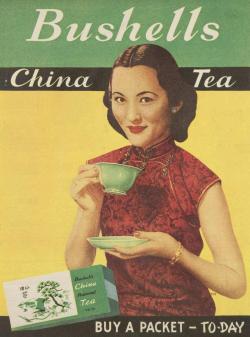 mid-centurylove:  &lsquo;China flavored tea&rsquo;, 1950 