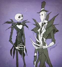 gty-rena:  Jack and Jack Jack Skellington with Jack the Ripper (from Identity V)
