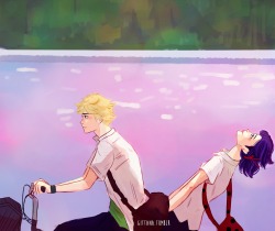 gittana:  i watched “the girl who leapt through time”, and i just could imagine Adrien and Marinette as Chiaki and Makoto.
