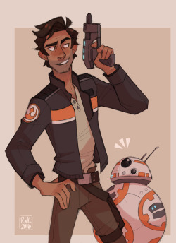 reb-chan:  ALL I DO NOW IS DRAW POE DAYUMERON, SOMEONE HELP ME Gave Poe a new jacket. He seems like the kind of guy who’d match his clothes with his droid. His ship already matches, and plus he’s down one jacket anyways~ actually i just wanted to