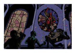 comicsuffragette:  Hellboy and Abe Sapien fighin’ a werewolf.