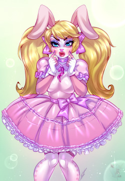 audiovideomeow:commission for rael bunny! i had fun with this one again. i should make more doll like stuff :) 