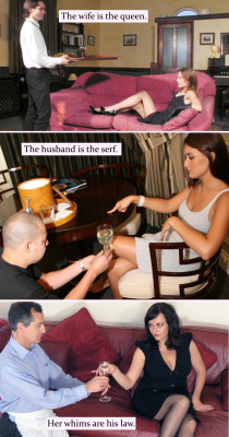 brightfemalefuture:  mistress-scarlet-captions:  https://msscarletuk.wordpress.com/       When you have that, you have female supremacy established in the marriage and you have an solid foundation for  along and happy marriage. Just try it and see!