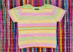 littlealienproducts:  80s/90s Pastel Stripe Sweater by Harajunku