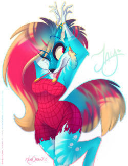 vivziepop:  kendraw:  Art trade with Vivz of her werewolf gal, JayJay! I had a lot of fun playing with this color combo! Makes me think of summer~  AHHHHH this is so gorgeous!! The pose is adorable and the coloring just so fluid and painterly- this