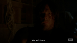 thewalkinggifs:  why does this look like rick’s giving daryl a grammar lesson and daryl’s just not having it