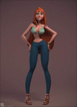 polyjunky:  Right, here are the final renders of Nami from One Piece. Based on a concept by Gop Gap. Cheers! 