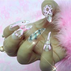 xtc-babe:  sugarpillcosmetics:  Let’s just take a moment to cry over how perfect these Bondage Barbie nails by @tres_she are! 😭💖  x 