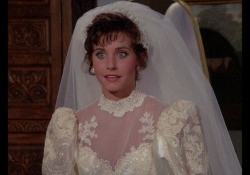mudwerks:  Courteney Cox in wedding gown, Murder She Wrote, “Death Stalks the Big Top,” 1986